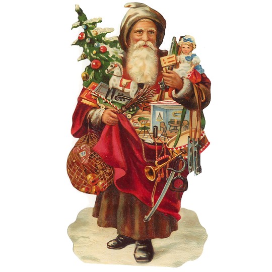 Large Victorian Santa & Toys Scrap ~ Germany