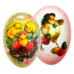 Medium + Large Papier Mache Easter Eggs ~ 6" to 7"