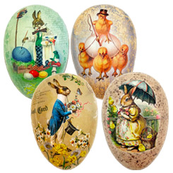 Petite Papier Mache Egg Containers ~ 3-1/2" 