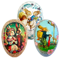 Small Papier Mache Egg Containers ~ 4-1/2"