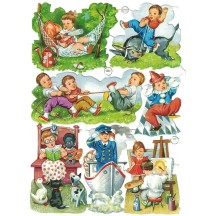 Vintage PZB Children at Play and Pastimes Scraps ~ Germany