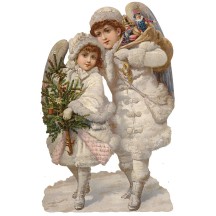 Large Christmas Snow Angels Scrap ~ Germany