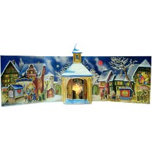 Village Church Standing Advent Calendar from Germany