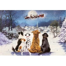 Dogs Waiting The Night Before Advent Calendar ~ England ~ 13-3/4" x 9-3/4"