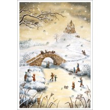 Snowy Bridge Paper Advent Calendar ~ 8-1/4" x 11-3/4"