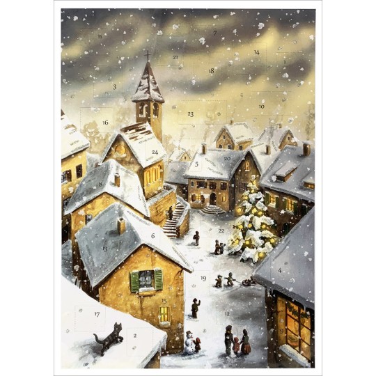 Village Christmas Tree Paper Advent Calendar ~ 8-1/4" x 11-3/4"