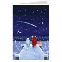 Stargazing Tomte Christmas Advent Calendar Card ~ Germany