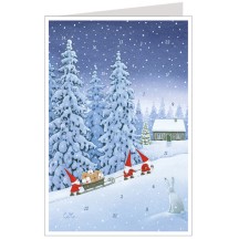 Tomte Gift Delivery Christmas Advent Calendar Card ~ Germany