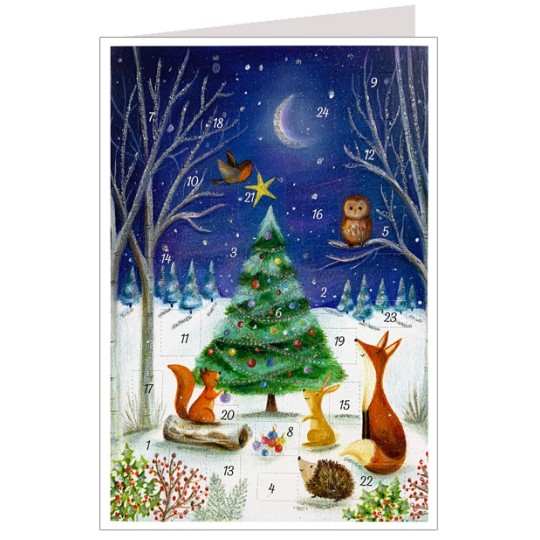 Woodland Animals Christmas Advent Calendar Card ~ Germany