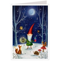 Tomte with Lantern Christmas Advent Calendar Card ~ Germany