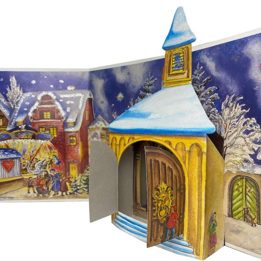 Village Church Standing Advent Calendar from Germany