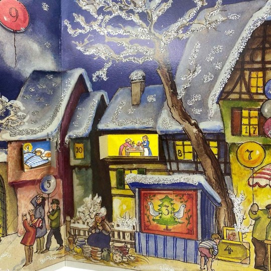 Village Church Standing Advent Calendar from Germany