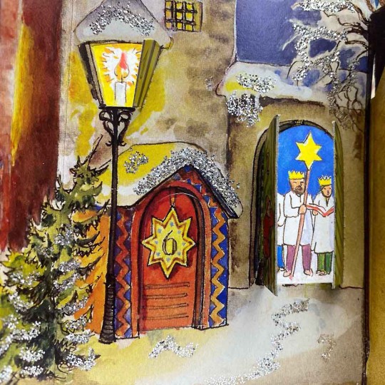 Village Church Standing Advent Calendar from Germany