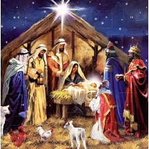 Beautiful Nativity Scene Advent Calendar ~ England ~ 8-3/8" x 8-3/8" 