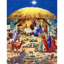 Colorful Manger Advent Calendar ~ England ~ 12-3/4" x 9-3/4"