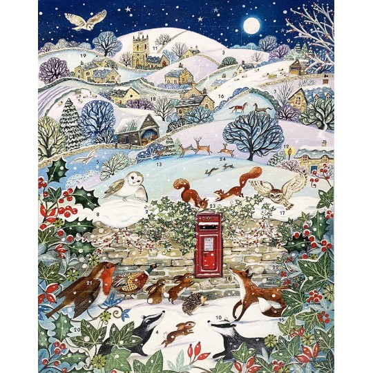 Countryside Animals Christmas Advent Calendar ~ England ~ 16-1/4" x 12-1/2"