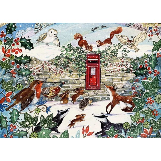 Countryside Animals Post Box Advent Calendar ~ England ~ 12-3/4" x 9-3/4"