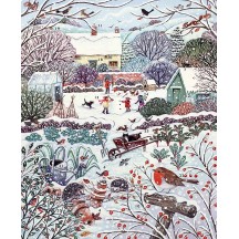 Snowy Countryside Garden Christmas Advent Calendar ~ England ~ 16-1/4" x 12-1/2"