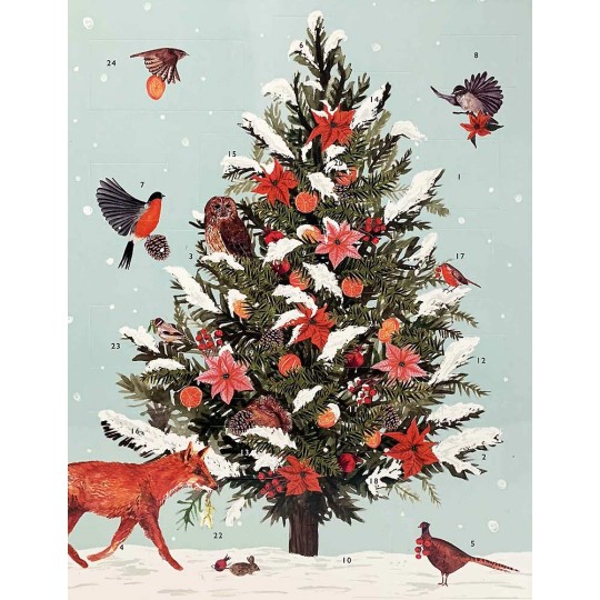 Animals' Christmas Tree Advent Calendar ~ England ~ 12-3/4" x 9-3/4"