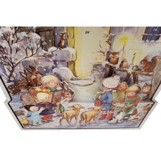 Children with Animals Vintage Style Advent Calendar