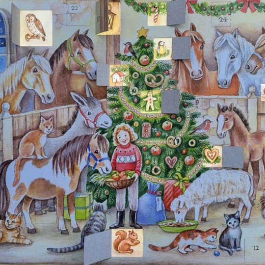 Christmas at the Barn Paper Advent Calendar ~ 14" x 10-1/2"