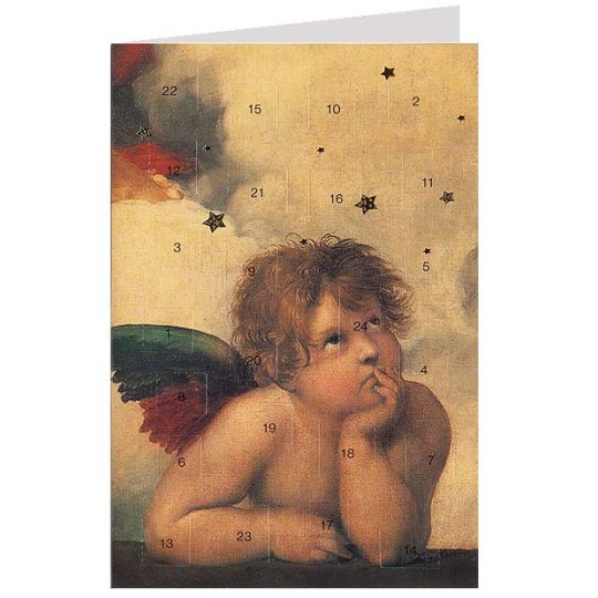 Raffael's Angel Advent Calendar Card from Austria ~ 6-3/4" x 4-1/2"