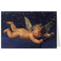 Angel at Night Advent Calendar Card from Austria ~ 6-3/4" x 4-1/2"