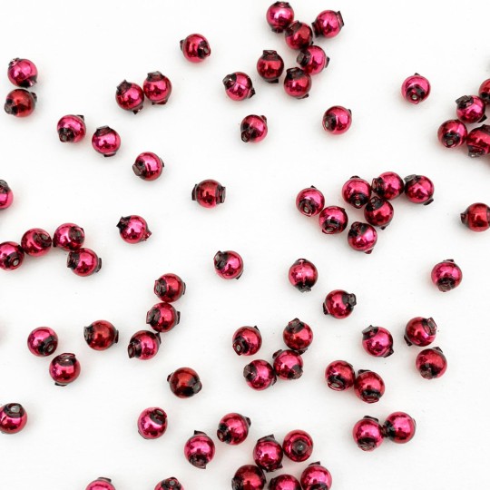 30 Red Round Glass Beads 6 mm ~ Czech Republic