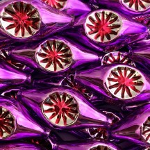 Extra Large Violet Purple and Blackberry Double Indent Reflector Bead 2-1/4" ~ Czech Republic