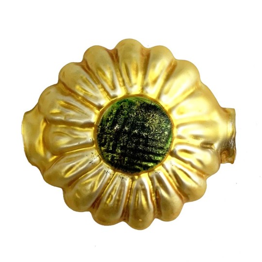 Extra Large Yellow Sunflower Figural Glass Bead 1-3/4" ~ Czech Republic