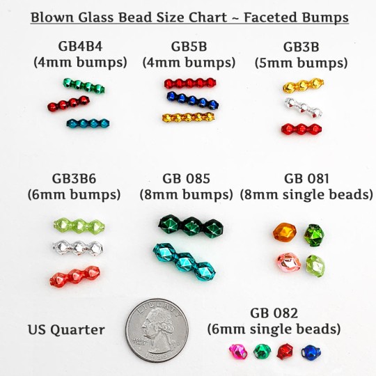 10 Copper Faceted 3-Bump Blown Glass Beads 8mm ~ Czech Republic