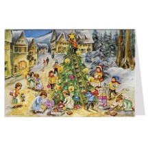 Angels Decorating the Tree Advent Calendar Card ~ Germany ~ Hummel