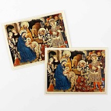 Petite Adoration of the Magi Christmas Cards with Gold Stamping ~ Set of 2 ~ Rossi Italy