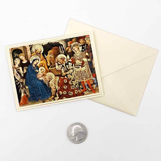 Petite Adoration of the Magi Christmas Cards with Gold Stamping ~ Set of 2 ~ Rossi Italy