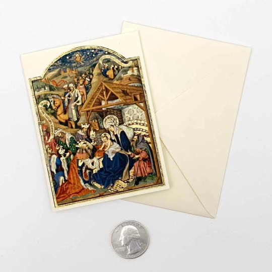 Petite 15th Century Epiphany Cards with Gold Stamping ~ Set of 2 ~ Rossi Italy