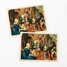 Petite Adoration of the Magi Christmas Cards with Gold Stamping ~ Set of 2 ~ Rossi Italy