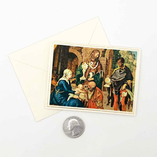 Petite Adoration of the Magi Christmas Cards with Gold Stamping ~ Set of 2 ~ Rossi Italy