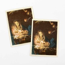 Petite Madonna and Child Christmas Cards with Gold Stamping ~ Set of 2 ~ Rossi Italy