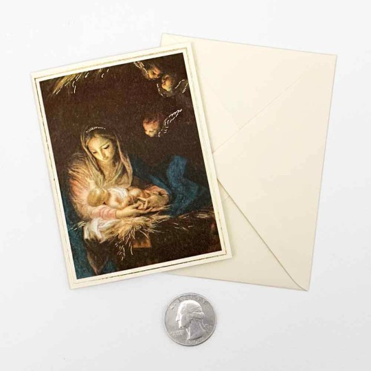 Petite Madonna and Child Christmas Cards with Gold Stamping ~ Set of 2 ~ Rossi Italy