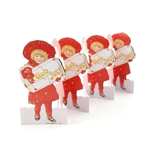 Christmas Girl Folding Paper Frieze from Sweden ~ 5-1/2" tall