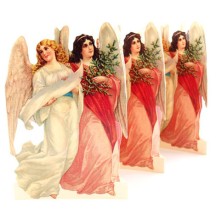 Double Christmas Angels Folding Paper Frieze from Sweden ~ 6-5/8" tall