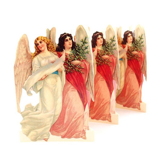 Double Christmas Angels Folding Paper Frieze from Sweden ~ 6-5/8" tall