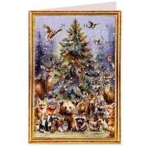 Woodland Animals Advent Calendar Card ~ Germany