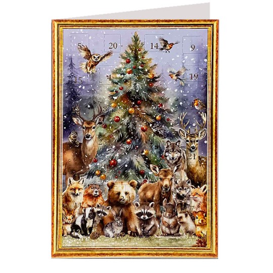 Woodland Animals Advent Calendar Card ~ Germany