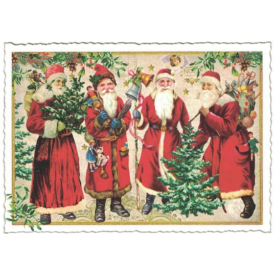 Victorian Santas Christmas Postcard ~ Germany