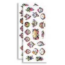 2 Sheets Vintage Floral Calling Card Ephemera Stickers