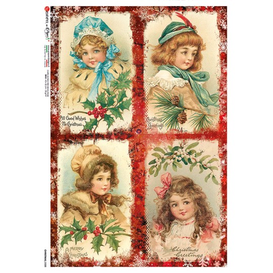 Rice Paper Sheets with Vintage Images for Decoupage