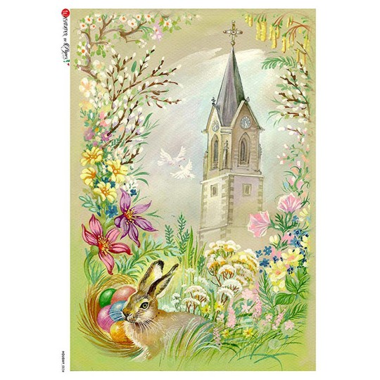 2 Sheets Italy Rice Paper Decoupage Charming Vintage Easter Scenes  RCP-HOL-36 X2 