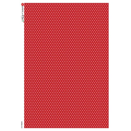 Red Polka Dots Rice Paper Decoupage Sheet ~ Italy