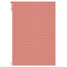 Red Gingham Rice Paper Decoupage Sheet ~ Italy